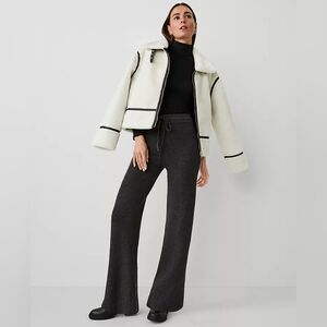 NEW Ann Taylor Gray Wide Leg Sweater Pants M